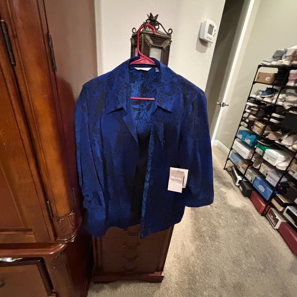 White Stag Royal Blue Jacquard Blazer